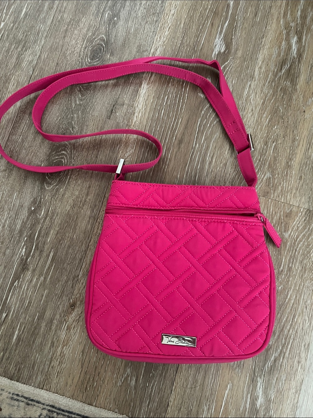 Vera Bradley Quilted Crossbody in Bright Pink